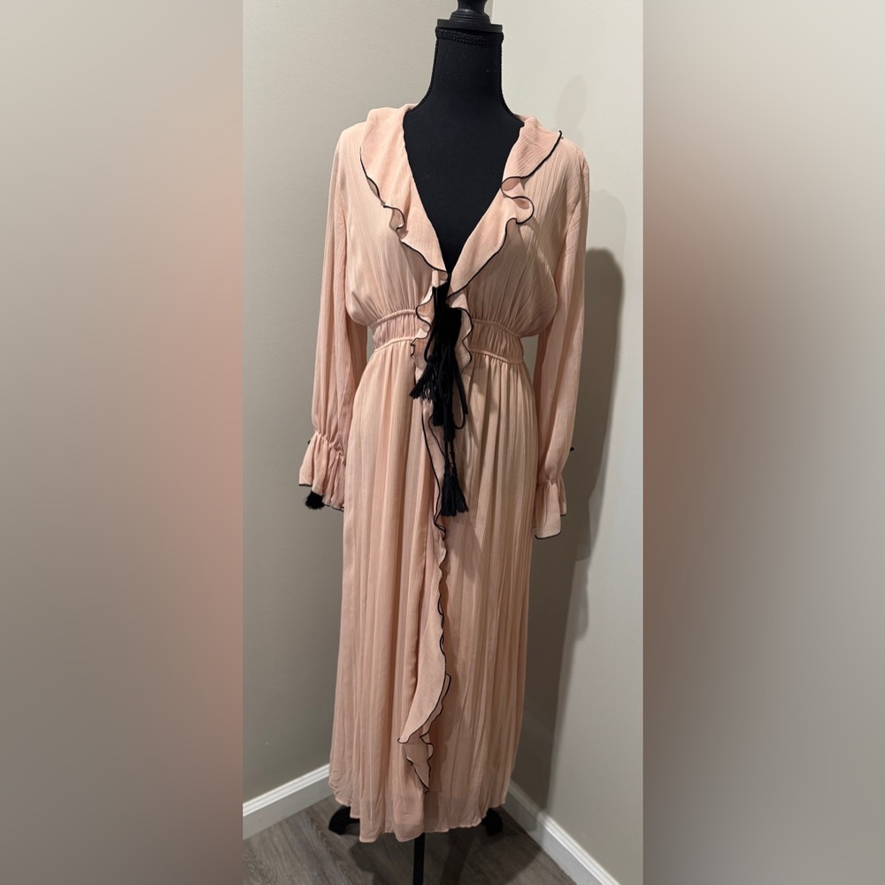 Zara Romantic‎ Blush Ruffle Dress Cottagecore Coquette Romantic Small